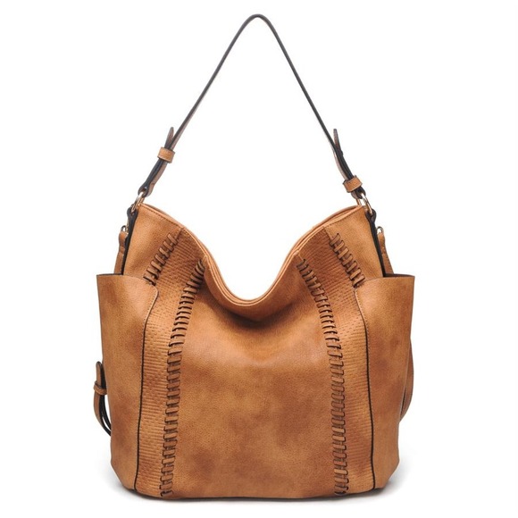 Urban Expressions‎ Hobo Bag Tan Faux Leather Shoulder Bag Designer Style Purse - Picture 1 of 14